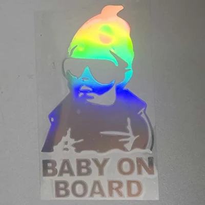 Image of Colorful Baby on Board Sign Sticker for Car,Removable Safety Notice Board, Cute Window Car Sticker,Baby (Baby Board)
