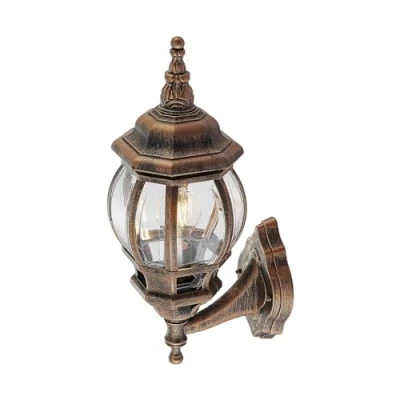 Image of Outdoor Wall Light &#039;Nadesha&#039; dimmable (Antique, Vintage) in Gold (1 Source, E27) from Lindby lamp for Exterior/Interior Walls, House, Terrace und Balcony