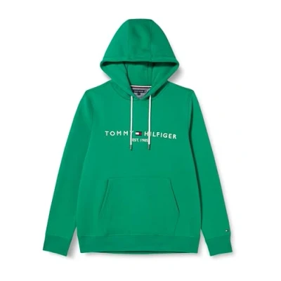 Image of Tommy Hilfiger Men Logo Hoodie, Green (Olympic Green), XS