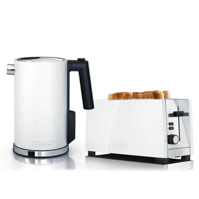 Image of Graef White Kettle &amp; 4 Slice Toaster Set