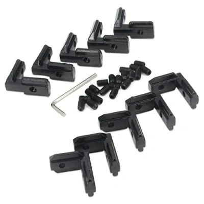 Image of Zeberoxyz 10PCS Black L Shape Joint Corner Bracket, 4040 Series 90 Degree Aluminum Profile Interior with M6 Screws for 8mm Slot Extrusion (4040 Bracket Black)