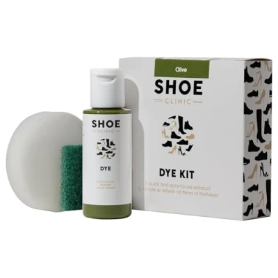 Image of Shoe Clinic Dye Kit (Olive) Restores The Colour of Leather, Suede, Nubuck, Fabric, Satin, and Canvas Footwear Complete