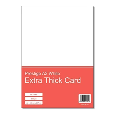 Image of Prestige Premium Super Thick A3 White 500gsm Craft Card Extra Crafting (Pack of 60 Sheets)