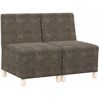 Image of vidaXL Sofa Chair with Pillow 2 pcs Dark Grey 55 cm Faux suede leather