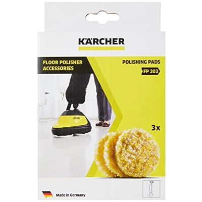 Image of Kärcher FP303 Stone / Linoleum PVC Polishing Pads x 3, Off White