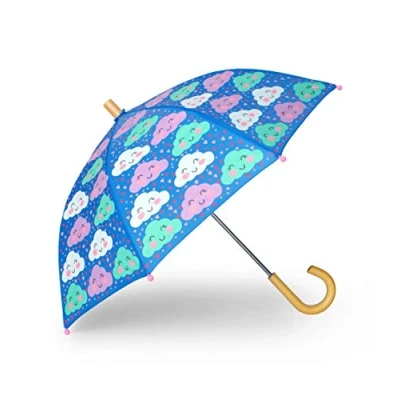 Image of Hatley Girl&#039;s Printed Umbrella, Cheerful Clouds, One Size