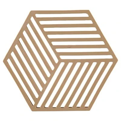 Image of Zone Denmark Trivet Hexagon Dark Camel 16 x 14 cm