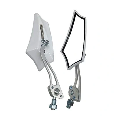 Image of Mintice White Universal Motorcycle Motorbike Bike 8 / 10mm Rear View Side Mirror Scooter