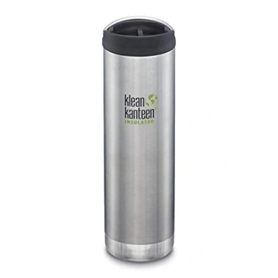 Image of Klean Kanteen TK Wide Kanteens Vacuum Insulated 2019 (20oz (591ml), Brushed Stainless (Cafe Cap))