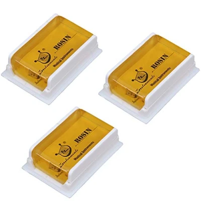 Image of Rosin Natural for Violin Cello Viola Light Low Dust Bows String Music Instrument Accessory Yellow with Case 3 Pack