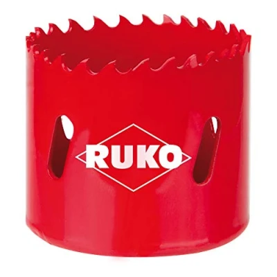 Image of Ruko HSS Bi Metal Hole Saw with Varied Toothing, Red Finish, 54.0 mm Diameter, R106054