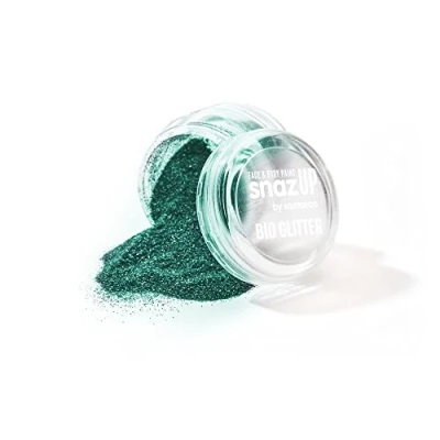 Image of Snazaroo Bio Glitter Face and Body Paint, Biodegradable Fine Gliter, Turquoise Colour, 5g
