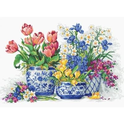 Image of Luca S Cross Stitch Kit Spring Flowers, B2386