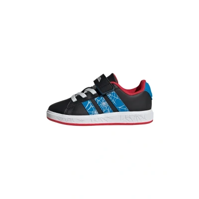 Image of adidas Sportswear Marvel Spiderman Grand Court Trainers for kids, Size: 13K, Core black bright blue pure ruby shoes