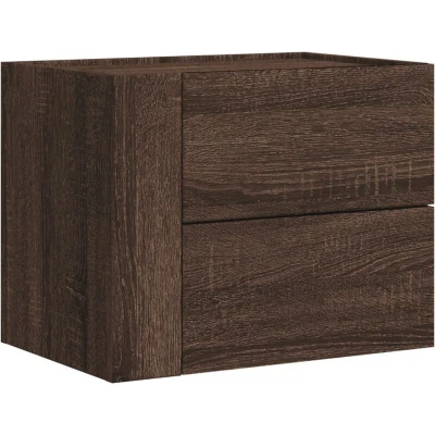 Image of vidaXL Wall mounted Bedside Cabinet Brown Oak 45x30x35 cm