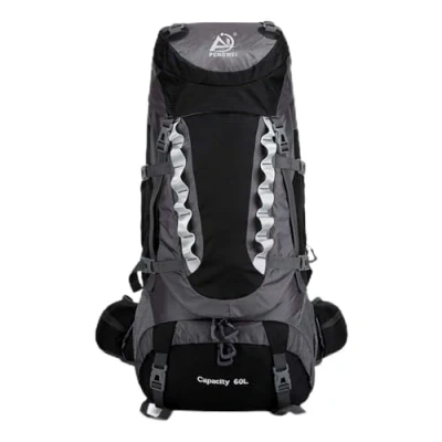 Image of Treer 60L Ultra Lightweight Hiking Offroad Backpack, Foldable Multi functional Waterproof Casual Rucksack Daypack Bag for Camping Trekking Travelling Climbing Mountaineer Outdoor Sport (Black)