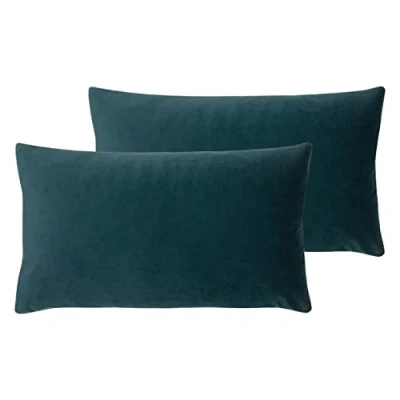 Image of Evans Lichfield Sunningdale Polyester Filled Cushions (Twin Pack), Kingfisher, 30 x 50cm