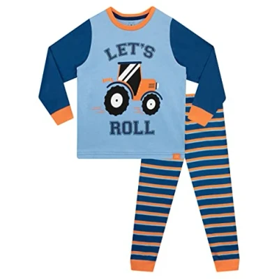 Image of Harry Bear Boys Pyjamas Tractor Blue 4 5 Years