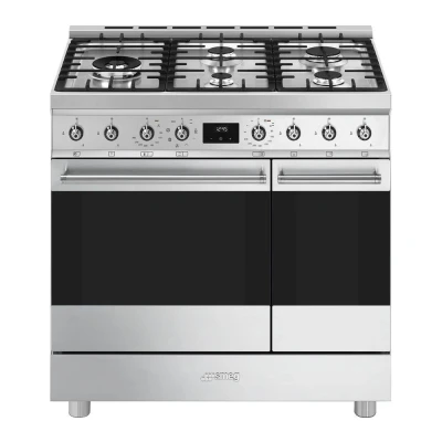 Image of SMEG C92GMX2 90 Dual Fuel Range Cooker Stainless Steel, Steel