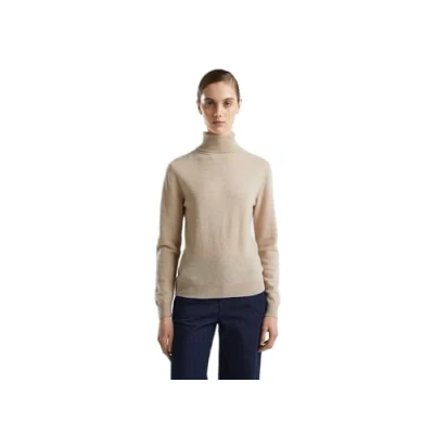 Image of United Colors of Benetton Women&#039;s Cycling Jersey M/L 1002d2348 Sweater, Beige 562, S