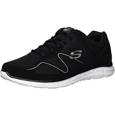 Image of Skechers Satisfaction 58350 bbk, Men&#039;s Low Top Sneakers, Black (Black Bbk), 9.5 UK (44 EU)