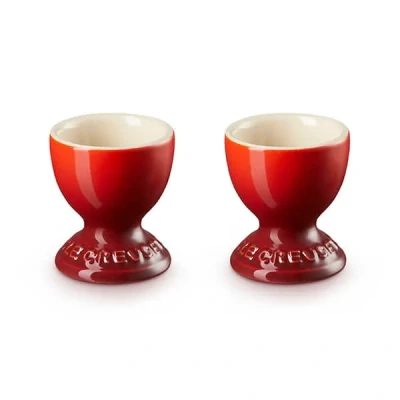 Image of Le Creuset Cerise Stoneware Set of 2 Egg Cups