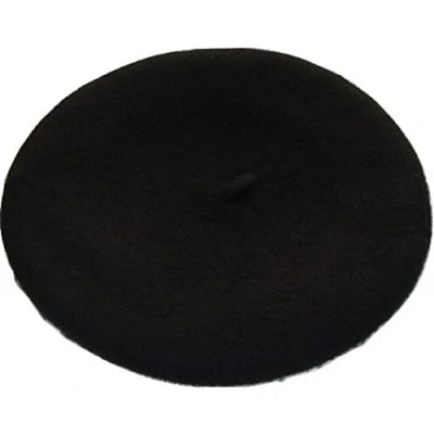 Image of Unisex Men Women Wool Warm Beret Beanie Hat Cap French Style Gift (Black)