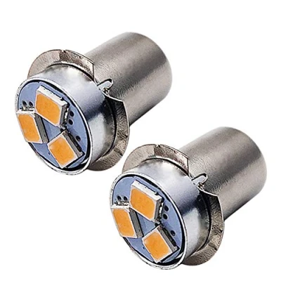 Image of Ruiandsion 2pcs P13.5S LED Bulb 18V Warm White 2835 3SMD Chips Upgrade for Flashlights Torch Lights,Non Polarity