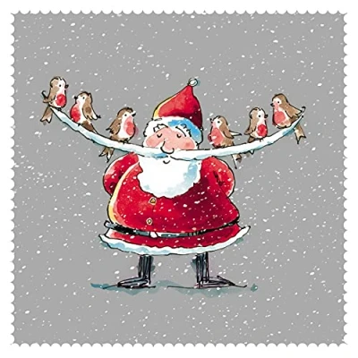 Image of The Almanac Gallery Pack of 8 Charity Christmas Cards &#039;Santa and his Friends&#039; Lovely Design with Father Robins 1