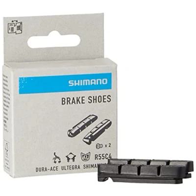 Image of SHIMANO BR 9000 R55C4 cartridge type brake inserts and fixing bolts, pair, Black