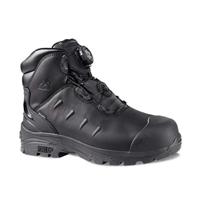 Image of Rock Fall Lava Internal Metatarsal FibreGlass Toe Cap Safety Boot Black Unisex, Fully Waterproof Boots, SRC Slip Rated Work, Heat Resistant Outsole and BOA Lacing UK 6