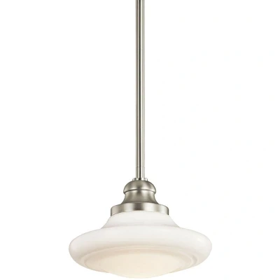 Image of Keller 1 Light Small Ceiling Duo Mount Pendant Brushed Nickel, E27