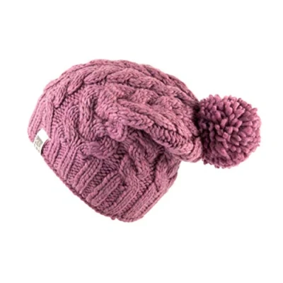 Image of Kusan 100% Wool Cable Knit Bobble Beanie Hat (Unisex) (Heather)