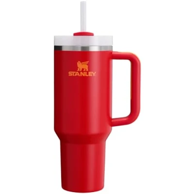 Image of Stanley Quencher H2.0 Tumbler with Handle &amp; Straw 40 oz Twist On 3 Way Lid Cupholder Compatible for Travel Insulated Stainless Steel Cup BPA Free Chili