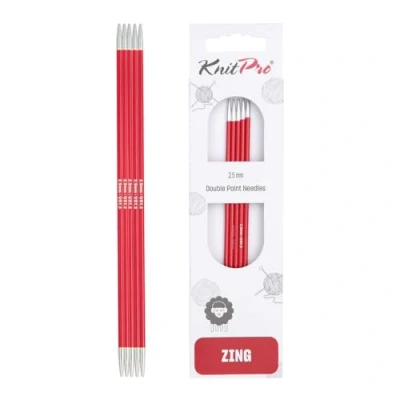 Image of KNIT PRO KP47003 Zing: Double Ended Knitting Pins: 15cm x 2.50mm, 2.5mm , Red
