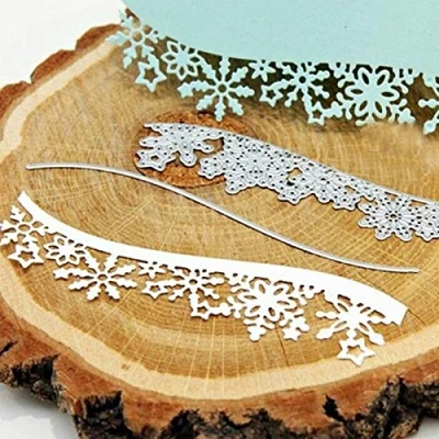 Image of Cutting Dies for Card Making, YunTrip Snowflake Edge Strip Metal DIY Scrapbooking Album Embossing Photo Craft Paper Cards Decorative