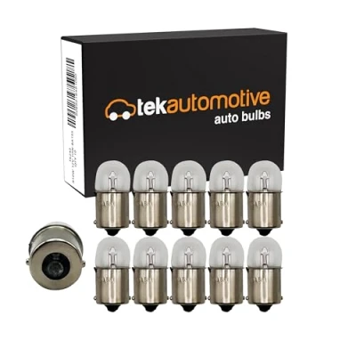 Image of Tek Automotive 245 R10W Car Light Bulbs Side Tail Indicator Reverse Number Plate Interior Motorcycle 12V 10W Bulb BA15S Box of 10