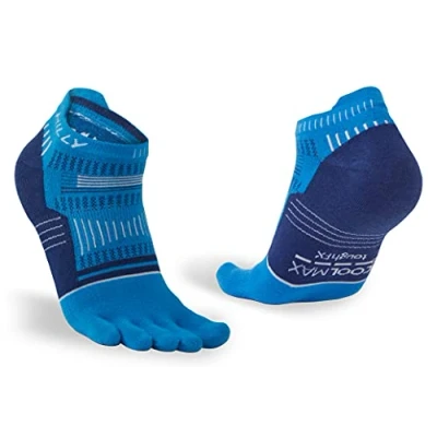 Image of Hilly Socks, Toes Socklet Min Cushioning, ElecBl/MidBl/White M