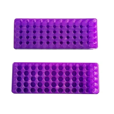 Image of MUHWA 2 pcs 1.5ml Tube rack 0.5ml microtube 2ml 60 wells Holder Laboratory Supplies Assorted Color Purple