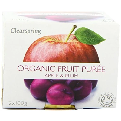 Image of Clearspring Apple &amp; Plum Puree Organic 5 x 2x100g