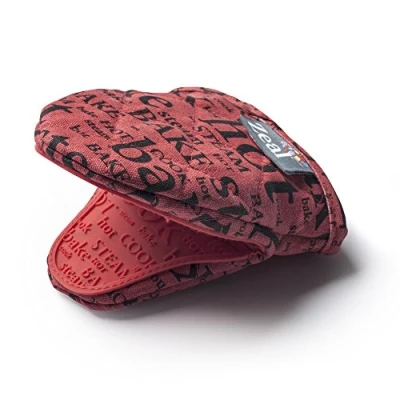 Image of Zeal Silicone and Cotton Mini Mitt Pot Holder, Red, 17 x 13 2.5 cm