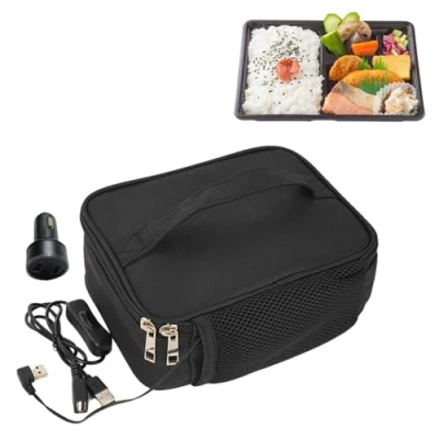 Image of LearnLyrics USB Food Warmer Bag Heated Lunch Container USB, Electric Box Insulated Portable for Various Foods, Car