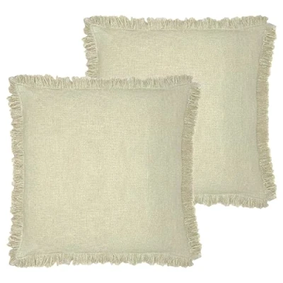 Image of furn. Korin Feather Filled Cushion Twin Pack, Cotton, Ecru, 50 x 50cm