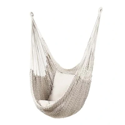 Image of Hammock Chair Porch For Seat Woven Hanging Rope String Netted Swing Outdoor Indoor Garden Furniture Yard Bedroom Patio Decoration