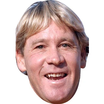 Image of FoxyPrinting Steve Irwin Celebrity Cardboard Party Face Mask Fancy Dress