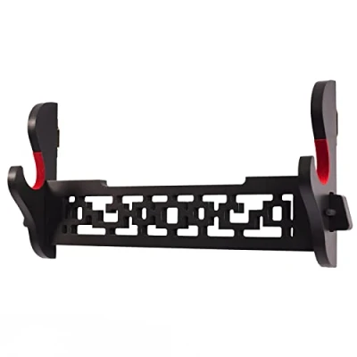 Image of FOXSMZZ 1 Tier Sword Holder Wall Mount Samurai Stand Display Katana Wakizashi Tanto Hanger Rack Five Layer