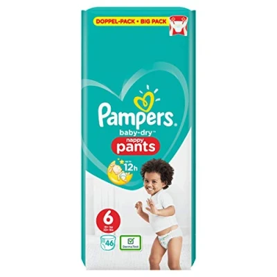 Image of Pampers BabyDry Pants Size 6 with Air Channels, 46 Count