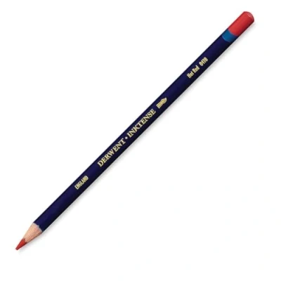Image of Derwent Inktense Permanent Watercolour Single Pencil, Hot Red (0410), 4mm Premium Core Strength, Water Soluble, Ideal for Drawing, Colouring &amp; Painting on Paper Fabric, Professional Quality (2301860)