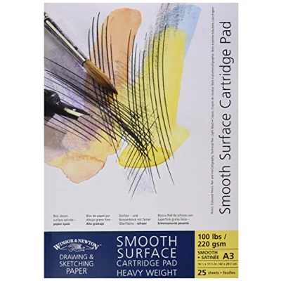 Image of Winsor &amp; Newton Smooth Surface Cartridge Pad A3, 25 Sheets