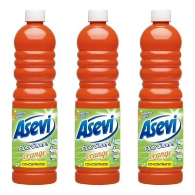 Image of Asevi Concentrated Orange Floor Cleaner, Intense Scent, 1L Bottles, Pack of 3